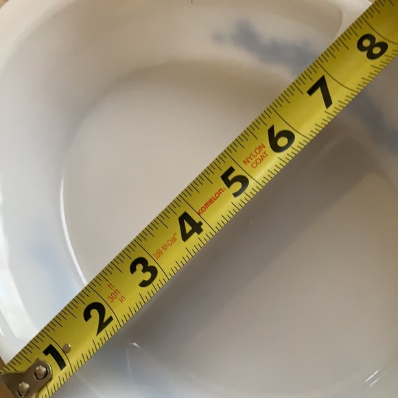 USA GLASBAKE MILK GLASS WHITE BLUE FLOWER CASSEROLE DISH BAKEWARE NEW J-239/8 - Picture 10 of 11